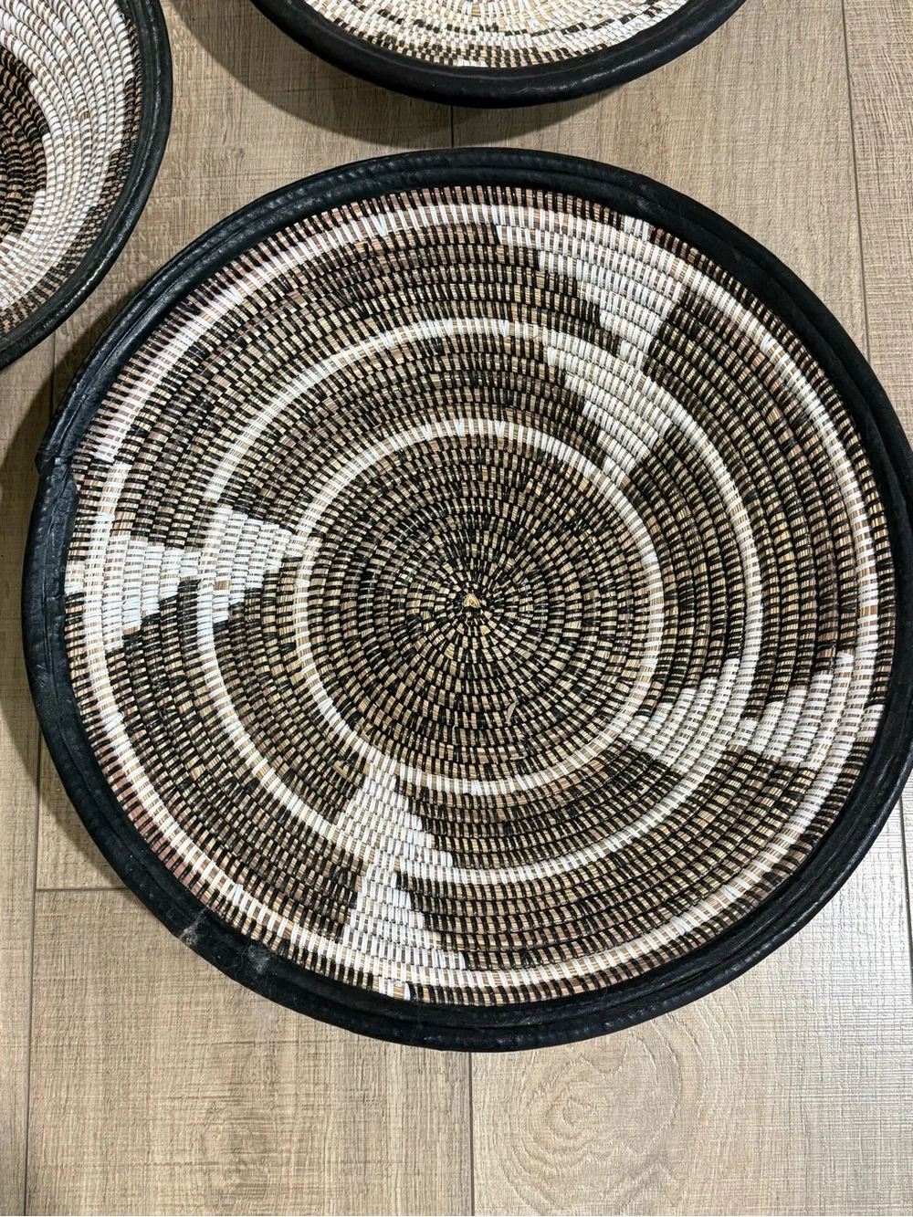 Anthropologie Fele Handwoven African Wall Basket Set of 3 | Woven Raffi
